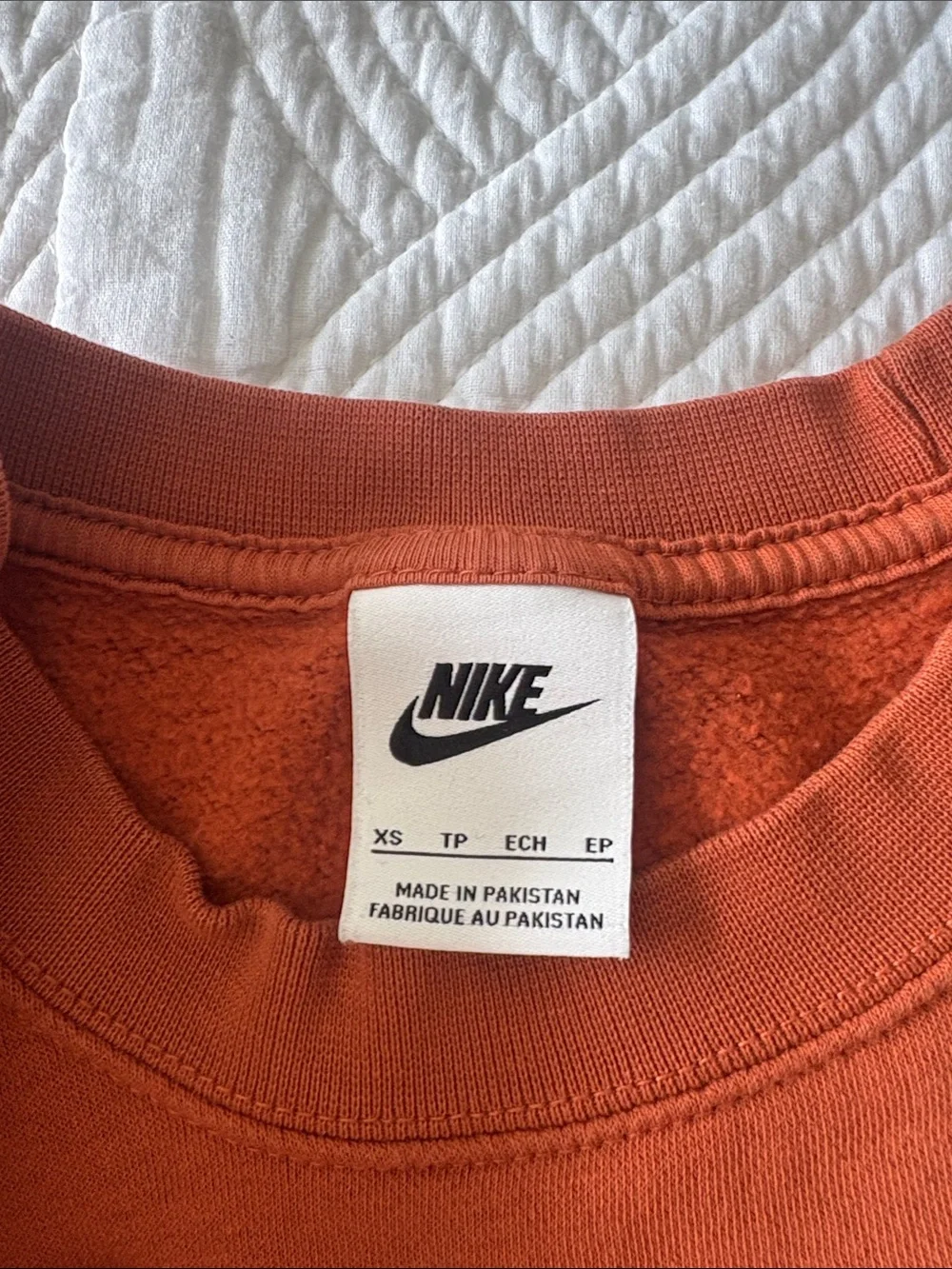 Nike Women's Rust Orange oversized Cropped Crewneck Sweatshirt - Picture 2 of 2